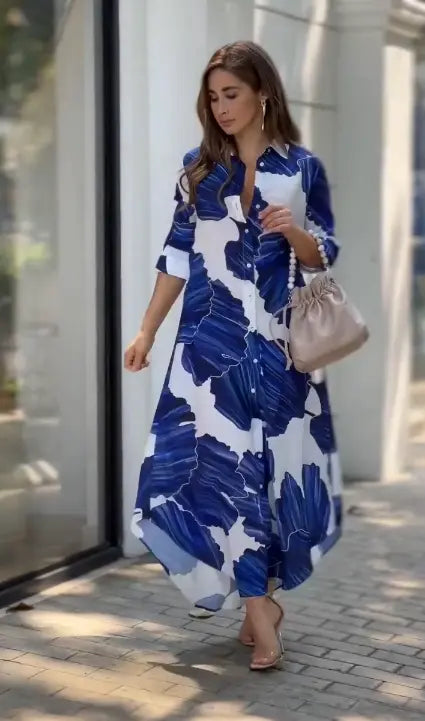 Stylish Printed Shirt Style Dress Nexus Garments