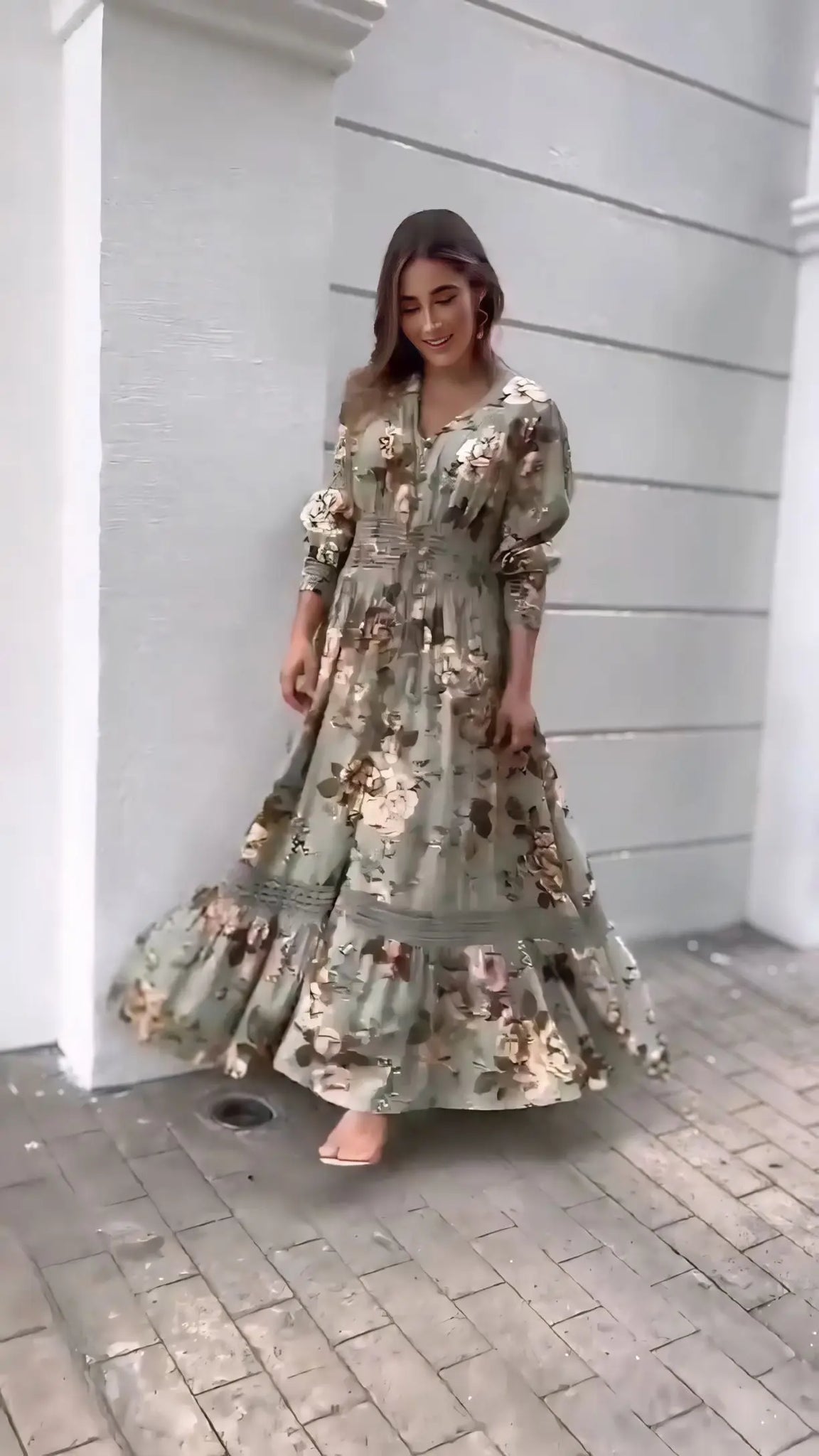 Sophisticated Long Floral Printed Maxi Dress Nexus Garments
